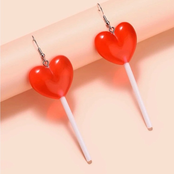 Heart Drop Earrings - Picture 1 of 5